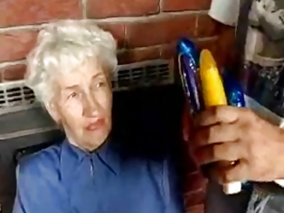 Hairy Granny with dildos