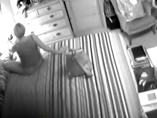 My mum in bed room masturbating good. Hidden cam